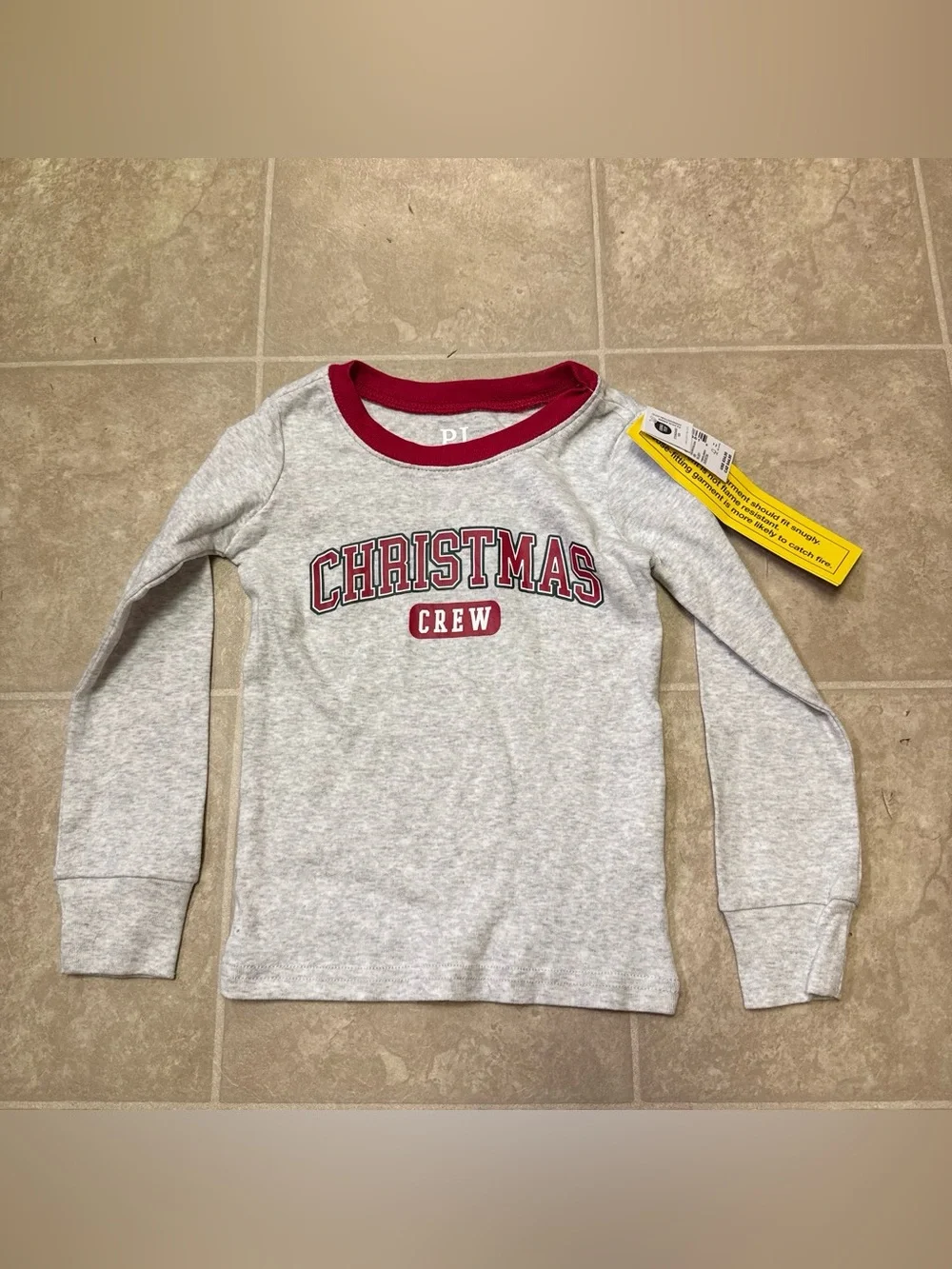 The children’s place Christmas Crew Kids Long-Sleeve pj shirt size XS